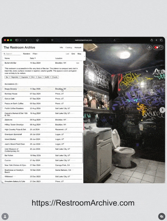overview gif of restroom archive in use